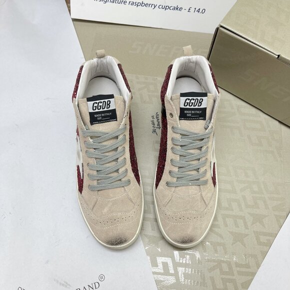 Golden Goose Mid Star In Burgundy Glitter With Gray Inserts And White Star - Picture 5 of 9